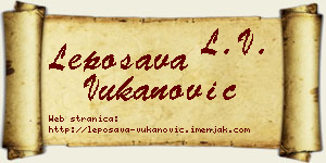 Leposava Vukanović vizit kartica